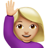 Femme qui lève la main emoji